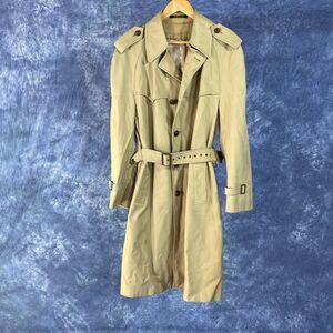 Vintage Malcolm Kenneth Men’s Trench Coat Tan / Khaki Sz 40